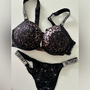 Victoria Secret Shine Strap Set (36B Super Push Up, M)